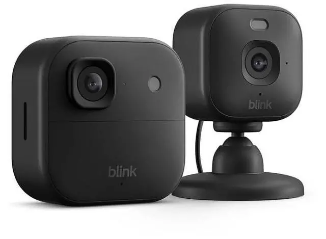Main image of Blink Outdoor 2K+ and Mini 2K+ (newest model) Wireless and plug-in 2K resolution smart security cameras, Sync Module Core included 2 Cameras (Black)