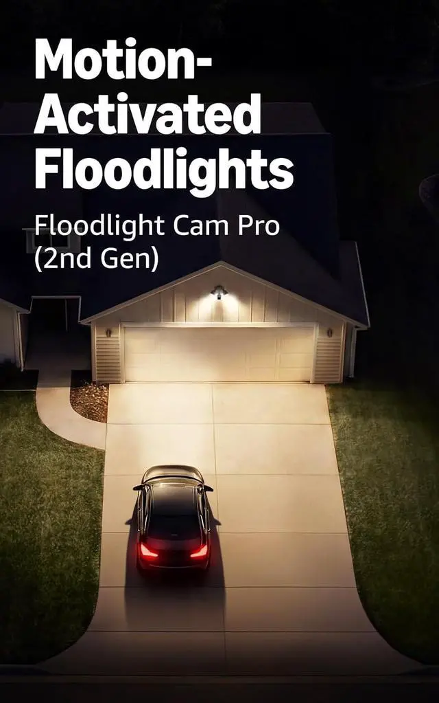 Alt view image 5 of 6 - Ring Battery Doorbell (newest model), Speckled Gray with Floodlight Cam Pro (newest model), White