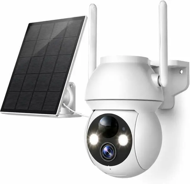 Main image of YOTON Solar Security Cameras Wireless Outdoor, 360° PTZ, AI Human Detection, Color Night Vision, Two-Way Audio, IP66 Waterproof, Spotlight & Siren, 2.4GHz WiFi, Battery Powered