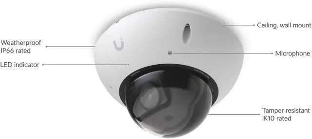 Alt view image 6 of 7 - Ubiquiti UniFi G6 Pro Dome Camera - White (UVC-G6-Pro-Dome-W)