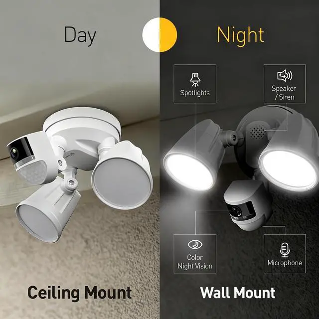 Alt view image 5 of 7 - Swann 4K Floodlight Security Camera,Security Camera Outdoor with a 32GB Micro SD Card, 2-Way Talk, 2600 Lumens, Motion Detection, Color Night Vision, Wired, Waterproof