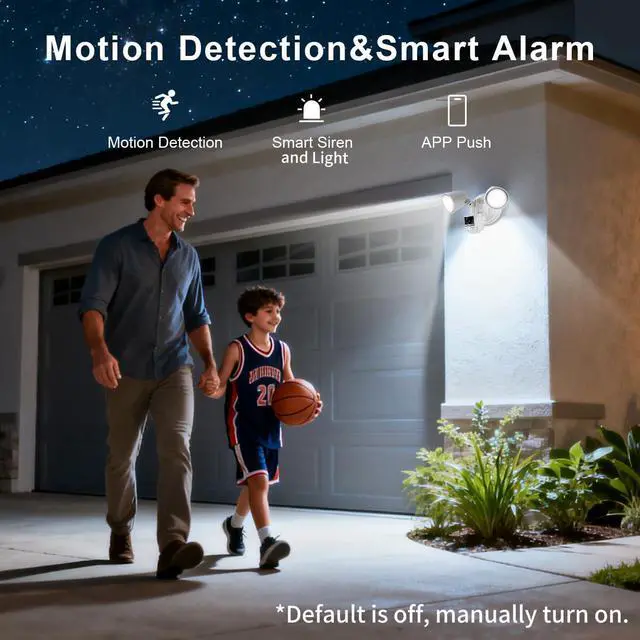 Alt view image 4 of 7 - Swann 4K Floodlight Security Camera,Security Camera Outdoor with a 32GB Micro SD Card, 2-Way Talk, 2600 Lumens, Motion Detection, Color Night Vision, Wired, Waterproof