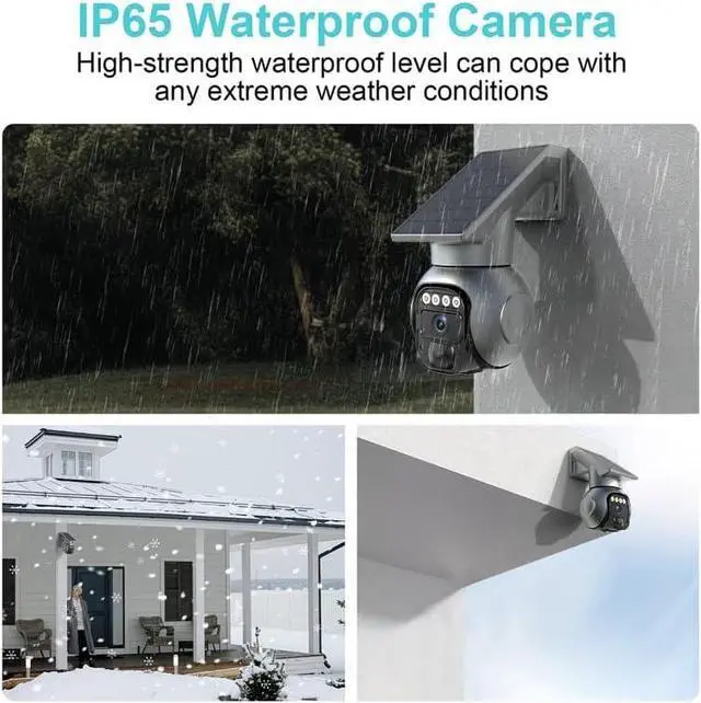 Alt view image 2 of 7 - 2 pcs 4G LTE Cellular Solar Security Cameras,5MP,24/7 Recording,Talk-Through Camera,AI Motion Detection,Built in SIM Card,One-Key Alarm, Motion Detection & Motion Tracking.
