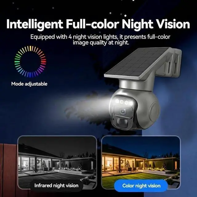 Alt view image 5 of 7 - 2 pcs 4G LTE Cellular Solar Security Cameras,5MP,24/7 Recording,Talk-Through Camera,AI Motion Detection,Built in SIM Card,One-Key Alarm, Motion Detection & Motion Tracking.