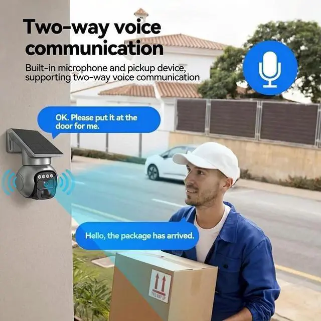 Alt view image 7 of 7 - 2 pcs 4G LTE Cellular Solar Security Cameras,5MP,24/7 Recording,Talk-Through Camera,AI Motion Detection,Built in SIM Card,One-Key Alarm, Motion Detection & Motion Tracking.