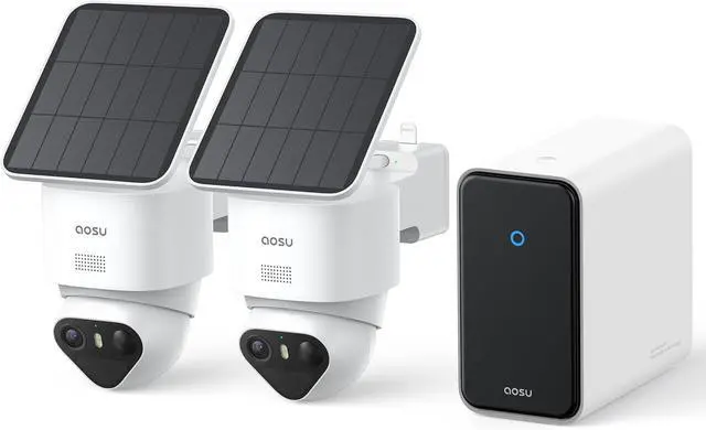 Main image of aosu T2 Ultra 4K Solar Security Cameras Wireless Outdoor, 2-Cam Kit, Smart Home Security System with TrueColor Night Vision, AI Recognition&Motion Tracking, 360°Pan&Tilt, Expandable 16TB Local Storage
