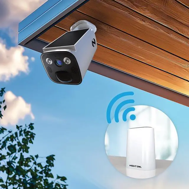Alt view image 5 of 7 - Night Owl Wi-Fi Hub with 64GB MicroSD Card and 3 Solar Powered Wireless 2K Cameras