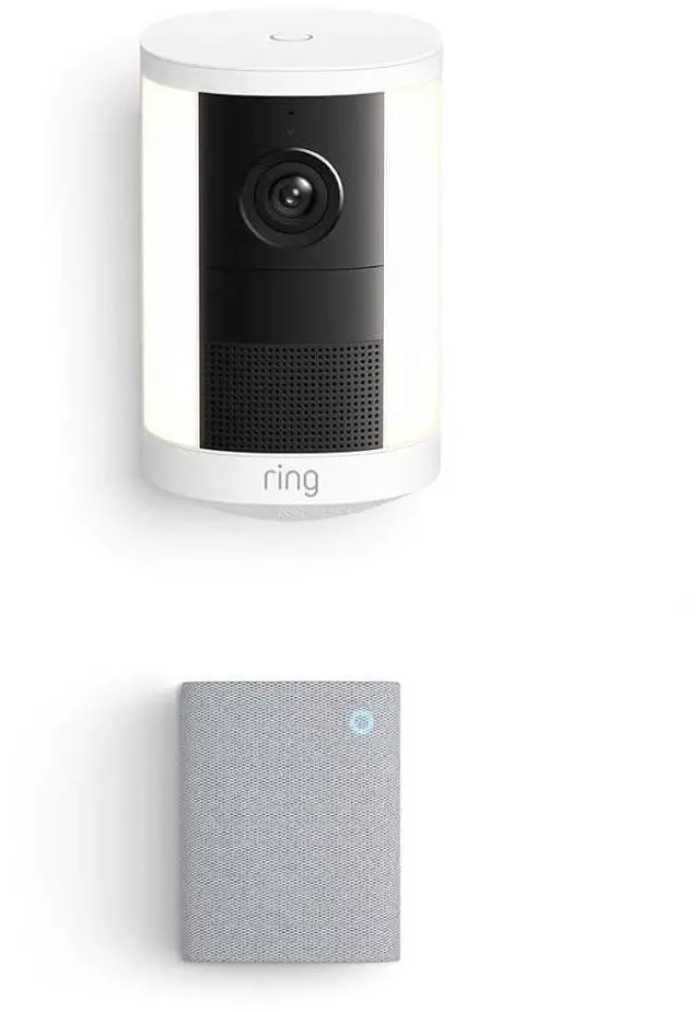 Main image of Ring Spotlight Cam, Battery (newest model), White with Chime (3rd Gen)