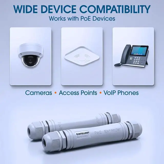 Alt view image 7 of 7 - Intellinet Outdoor PoE+ Extender Kit, 3280 Ft, 95W Input, IP67