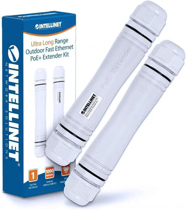 Main image of Intellinet Outdoor PoE+ Extender Kit, 3280 Ft, 95W Input, IP67
