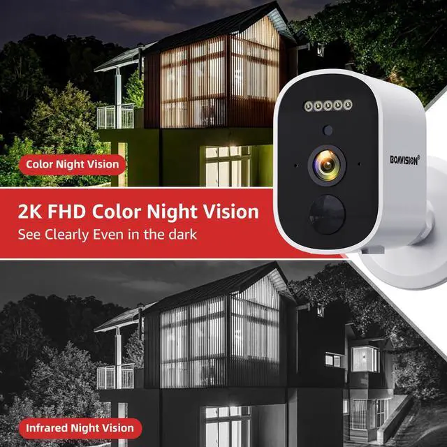 Alt view image 5 of 7 - BOAVISION Solar Security Cameras Wireless Outdoor for Home Security, 2K Color Night Vision WiFi Surveillance Home Camera with Solar Panel, Spotlight, PIR Detection, 2-Way Talk
