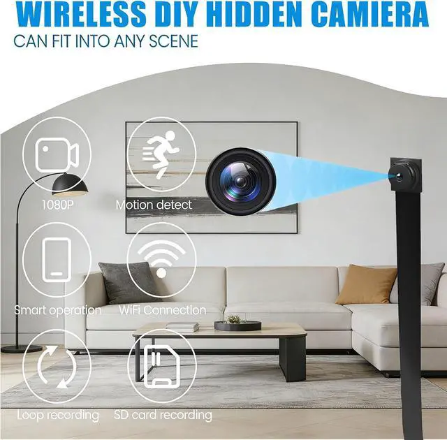 Alt view image 3 of 7 - PATTERSON Hidden Camera Spy Camera DIY - WiFi Customizable Wireless Security Camera with Remote Live View, Motion Detection & Alerts, Indoor Monitoring System for Home, Easy Setup