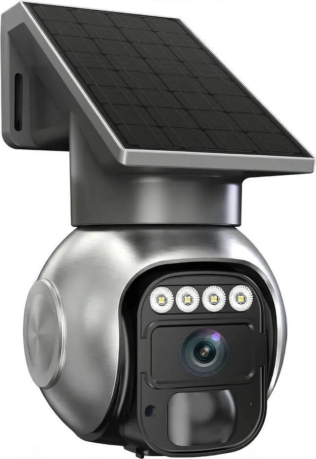 Main image of Solar 4G LTE 4MP Security Camera Outdoor,No WiFi 360° PTZ Wireless Camera with Two-Way Talk,Night Vision,Auto Alarm,Built-in SIM Card,7-Day Free Cloud Storage,Waterproof for Ranch,Farm