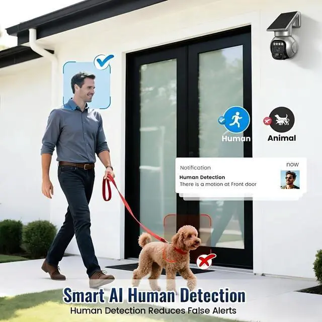 Alt view image 5 of 7 - 4G LTE Solar Security Camera,3MP Wireless Outdoor Camera No WiFi Needed,360° PTZ Auto Tracking,0.2S Motion Detection Alerts,Night Vision,Two-Way Audio,Built-in SIM Card,App Remote Access