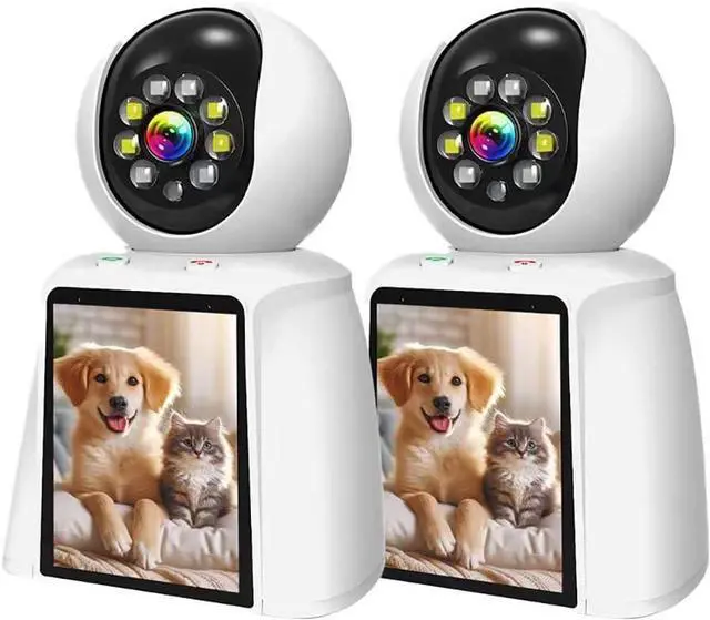 Main image of Portable Indoor Security Camera,3" HD Screen,3MP Full HD,One-Touch Video Call & Two-Way Audio,2.4GHz WiFi,Motion & Sound Detection,Cloud Storage (Subscription Required), Works with Alexa