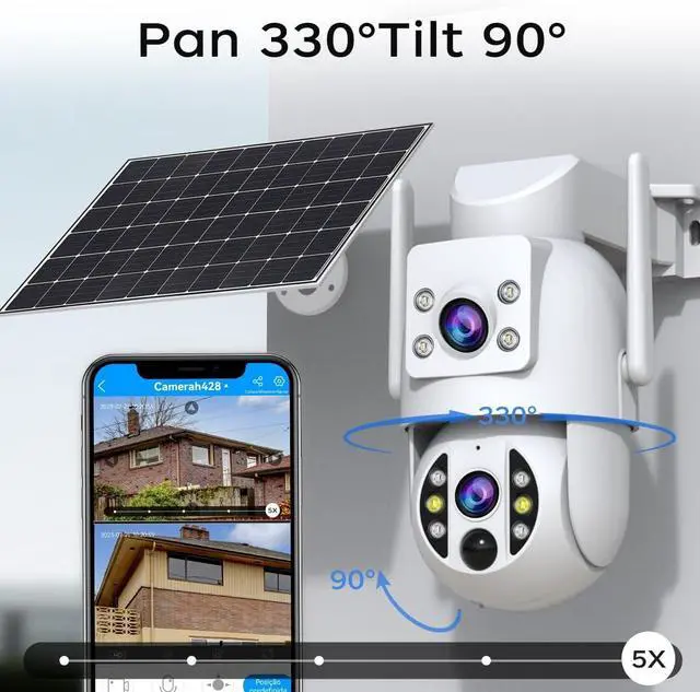 Alt view image 5 of 6 - JOOAN 3MP Wireless Solar Security Camera, IPX6 Weatherproof, Two-Way Voice Call, E-Zoom Support, Smart Motion Detection and Alarm, Long-Lasting Rechargeable Battery, 2.4G WiFi Connection