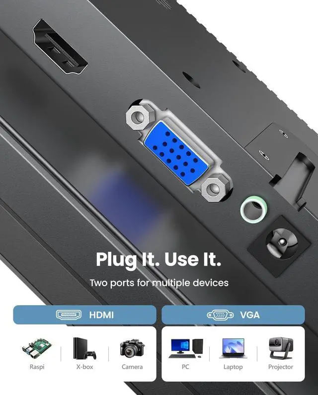 Alt view image 4 of 7 - Eyoyo 10 1920x1200 Mini Monitor & 22" 1920x1080 Security Monitor