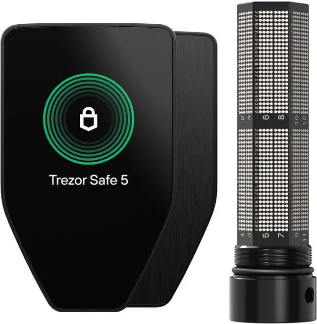 Main image of Trezor Safe 5 Hardware Wallet with Keep Metal Seed Backup Bundle Touchscreen Crypto Security, Secure Element Protection & Cold Storage Recovery Kit