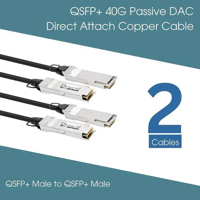 Alt view image 2 of 7 - Intellinet 40G QSFP+ Passive DAC Twinax Cable - 7 ft., Low-Latency, Energy-Efficient, MSA-Compliant for Maximum Compatibility, Direct Attach Copper, AWG 30