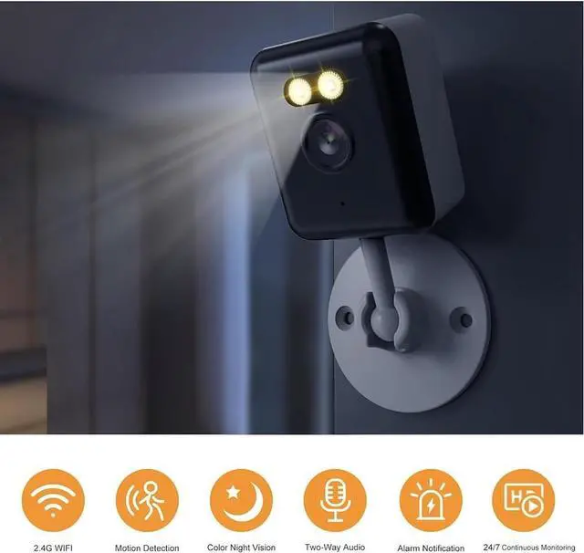 Alt view image 4 of 7 - 4pcs Wireless Security surveillanceHousehold Indoor Camera Supported Infrared Night Vision,Alarm Camera Two-Way Voice intercom,2.4Ghz WiFi,1296P HD Night Vision,USB Power Supply,Suitable