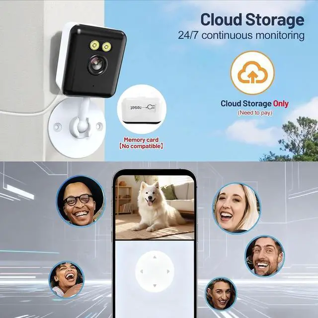 Alt view image 6 of 7 - 4pcs Wireless Security surveillanceHousehold Indoor Camera Supported Infrared Night Vision,Alarm Camera Two-Way Voice intercom,2.4Ghz WiFi,1296P HD Night Vision,USB Power Supply,Suitable