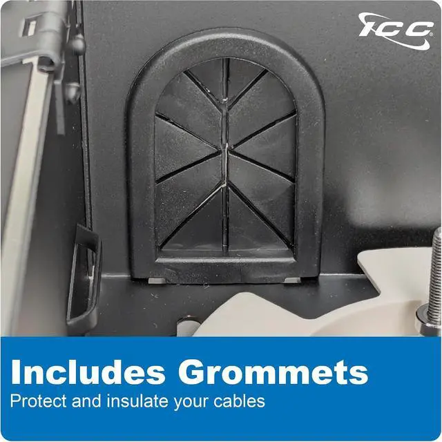 Alt view image 4 of 7 - ICC Fiber Optic Wall Mount Enclosure with Staggered Mounting Slots 4 Slots for ICC Adapter Panels or Cassettes (Sold Separately), Supports up to 96 Fibers, Secure Fiber Management System, ICFODE41WH
