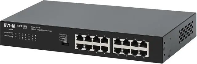 Alt view image 5 of 7 - Eaton Tripp Lite Series 16 Port Switch Unmanaged Gigabit Ethernet, Metal Enclosure, Plug-and-Play, Ethernet Splitter, Auto-Negotiable, Desktop and 1U Rack Mount Switch, 3-Year Warranty (NG16-1)