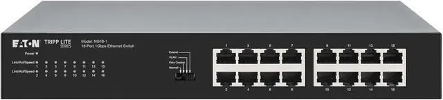 Alt view image 7 of 7 - Eaton Tripp Lite Series 16 Port Switch Unmanaged Gigabit Ethernet, Metal Enclosure, Plug-and-Play, Ethernet Splitter, Auto-Negotiable, Desktop and 1U Rack Mount Switch, 3-Year Warranty (NG16-1)
