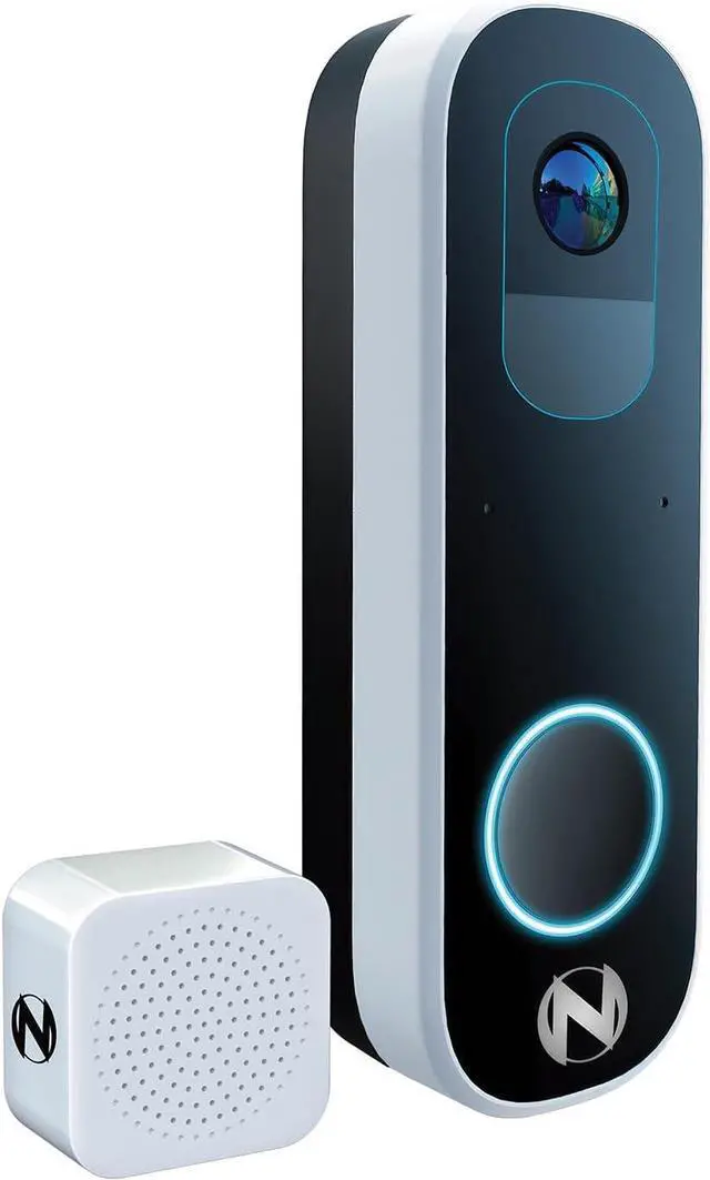 Main image of Night Owl 2K Wi-Fi Smart Dual-Powered Video Doorbell with Chime - Black