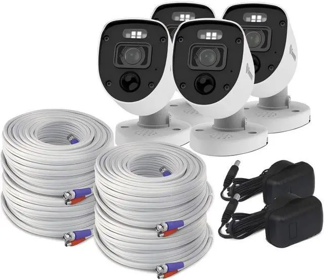 Alt view image 7 of 7 - Swann 4K Ultra HD Add-On Security Cameras 4PCS, Red&Blue Flashing Lights, Color Night Vision, Smart Detection, Wired, Indoor/Outdoor Video Surveillance(Only Works with 4K & Higher Resolution DVR)