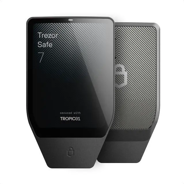 Alt view image 2 of 5 - Trezor Safe 7 Hardware Wallet with Keep Metal Seed Backup Bundle Touchscreen Crypto Security, Secure Element Protection & Cold Storage Recovery Kit (Charcoal Black)