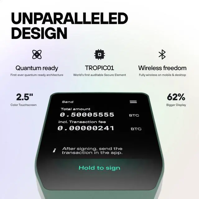 Alt view image 4 of 5 - Trezor Safe 7 Hardware Wallet with Keep Metal Seed Backup Bundle Touchscreen Crypto Security, Secure Element Protection & Cold Storage Recovery Kit (Charcoal Black)