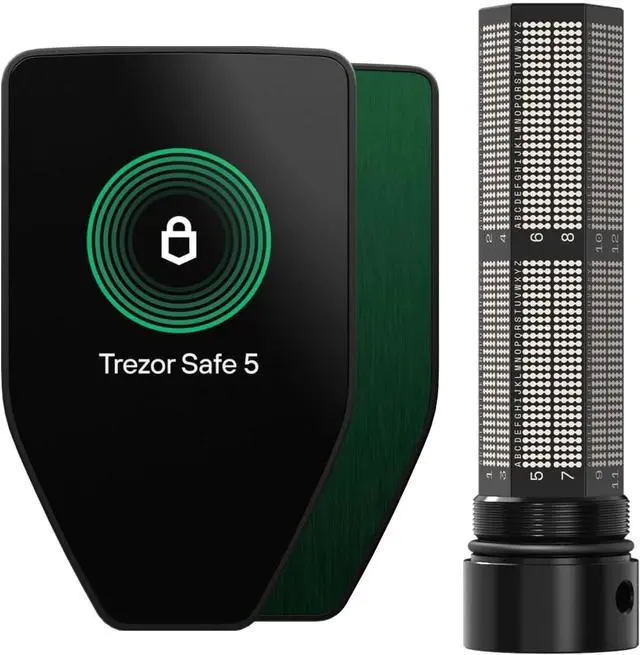 Main image of Trezor Safe 5 Hardware Wallet with Keep Metal Seed Backup Bundle Touchscreen Crypto Security, Secure Element Protection & Cold Storage Recovery Kit