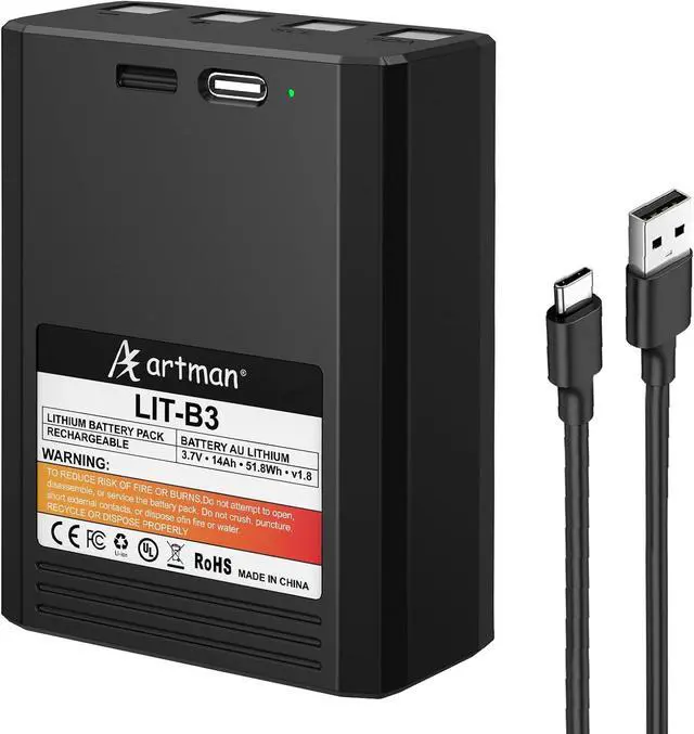 Main image of A Artman Vosker Extra Rechargeable Lithium Battery Pack for V300 & VKX Mobile Security Cameras, Long Lasting Lithium Battery, Fast Charge 14000mAh Capacity, Weather Resistant