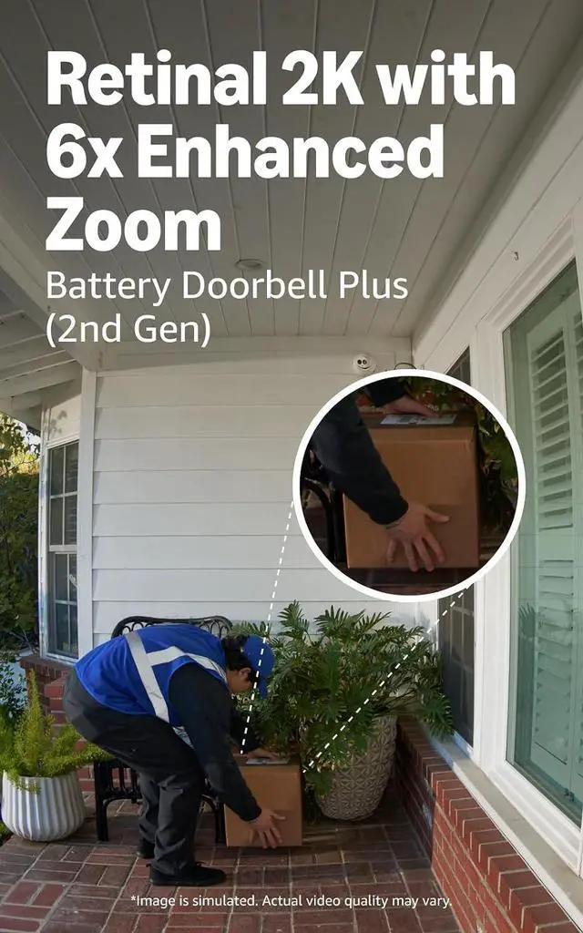 Alt view image 2 of 4 - Ring Battery Doorbell Plus (newest model), Nickel Silver with Quick Release Battery Pack