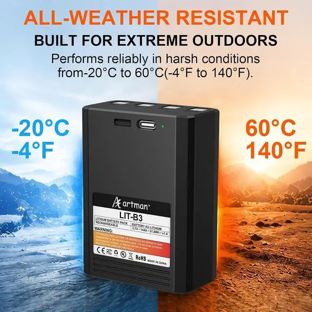 Alt view image 6 of 7 - A Artman Vosker Extra Rechargeable Lithium Battery Pack for V300 & VKX Mobile Security Cameras, Long Lasting Lithium Battery, Fast Charge 14000mAh Capacity, Weather Resistant