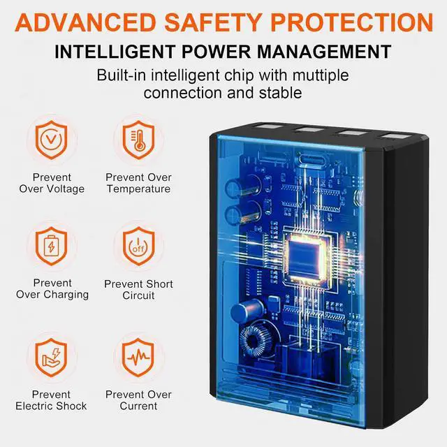 Alt view image 7 of 7 - A Artman Vosker Extra Rechargeable Lithium Battery Pack for V300 & VKX Mobile Security Cameras, Long Lasting Lithium Battery, Fast Charge 14000mAh Capacity, Weather Resistant