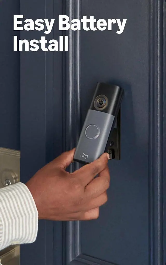 Alt view image 4 of 6 - Ring Battery Doorbell (newest model), Speckled Gray with Spotlight Cam, Battery (newest model), White