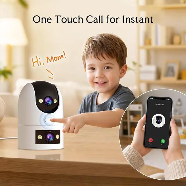 Alt view image 5 of 7 - JOOAN 2K Dual Lens Indoor Outdoor Security Camera, 5GHz/2.4GHz WiFi Pet Camera with PTZ Auto Tracking, Motion Detection, 2-Way Audio, IP66 Waterproof, for Baby/Dog/Cat/Elderly, Multi-User Shared