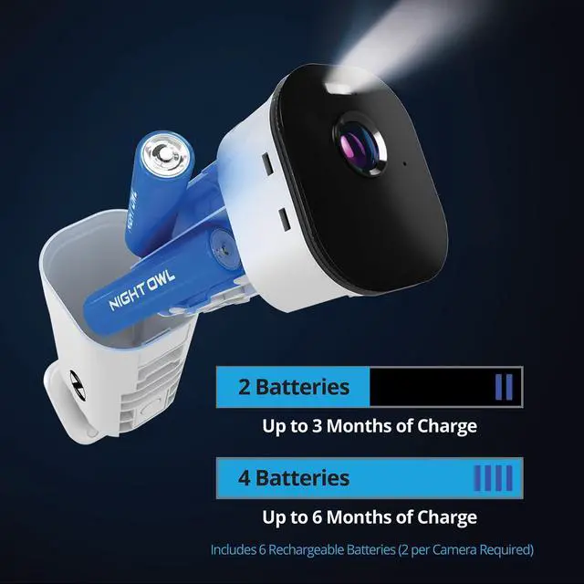 Alt view image 2 of 7 - Night Owl 4 Wire Free Battery 1080p Cameras with Hub and 64gb microSD, Motion Alerts, Remote Viewing, No Monthly Fees