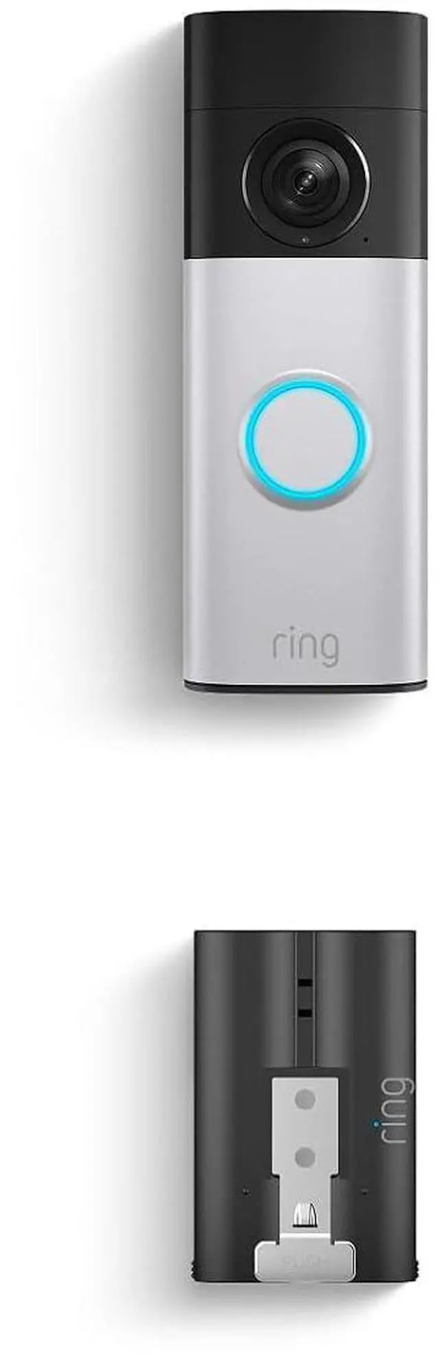 Main image of Ring Battery Doorbell Plus (newest model), Nickel Silver with Quick Release Battery Pack