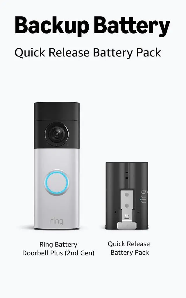 Alt view image 4 of 4 - Ring Battery Doorbell Plus (newest model), Nickel Silver with Quick Release Battery Pack