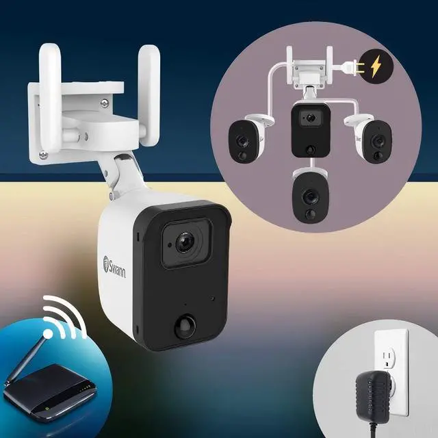 Alt view image 5 of 7 - Swann WiFi Security Cameras with a Built-in 64GB Micro SD Card, 1+3 Cam No Hub Required, Night Vision, 2-Way Audio, Motion Detection, Easy to Install, Wired, 2.4GHz WiFi