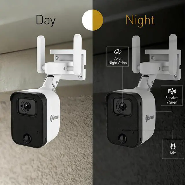 Alt view image 4 of 7 - Swann WiFi Security Cameras with a Built-in 64GB Micro SD Card, 1+3 Cam No Hub Required, Night Vision, 2-Way Audio, Motion Detection, Easy to Install, Wired, 2.4GHz WiFi
