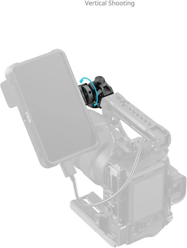 Alt view image 3 of 5 - SMALLRIG Adjustable Camera Monitor Mount with 3/8"-16 Locating Screw for ARRI, 360° Swivel and 180° Tilt, Anti-Twist 1/4" Locating Screw, Horizontal & Vertical Shooting
