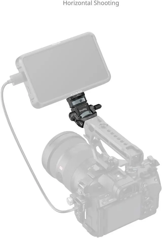 Alt view image 4 of 5 - SMALLRIG Adjustable Camera Monitor Mount with 3/8"-16 Locating Screw for ARRI, 360° Swivel and 180° Tilt, Anti-Twist 1/4" Locating Screw, Horizontal & Vertical Shooting