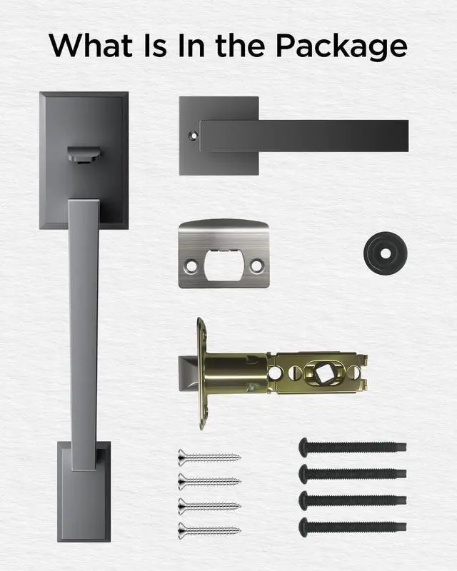 Alt view image 4 of 5 - TCL D2 Plus Fingerprint Smart Lock with Handle Set, Built-in Doorbell & Wi-Fi, No Hub Needed, Keyless Entry Electronic Deadbolt for Front Door & TCL Front Door Handle Set