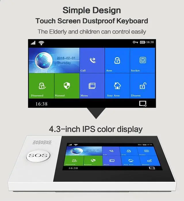 Alt view image 2 of 7 - GSM/4G Wireless 2.4GHz WiFi Home Alarm System, TUYA App Remote Control Home Security, Door Window Solar Siren Sensor, PIR Motion Detector, Alarm System Smart Home Multi Kit (GS-107-B)