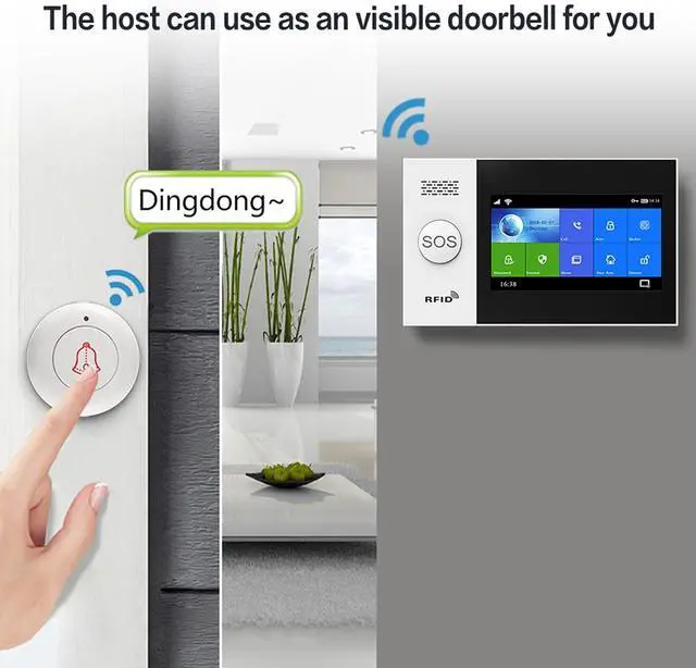 Alt view image 3 of 7 - GSM/4G Wireless 2.4GHz WiFi Home Alarm System, TUYA App Remote Control Home Security, Door Window Solar Siren Sensor, PIR Motion Detector, Alarm System Smart Home Multi Kit (GS-107-B)
