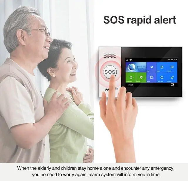 Alt view image 4 of 7 - GSM/4G Wireless 2.4GHz WiFi Home Alarm System, TUYA App Remote Control Home Security, Door Window Solar Siren Sensor, PIR Motion Detector, Alarm System Smart Home Multi Kit (GS-107-B)